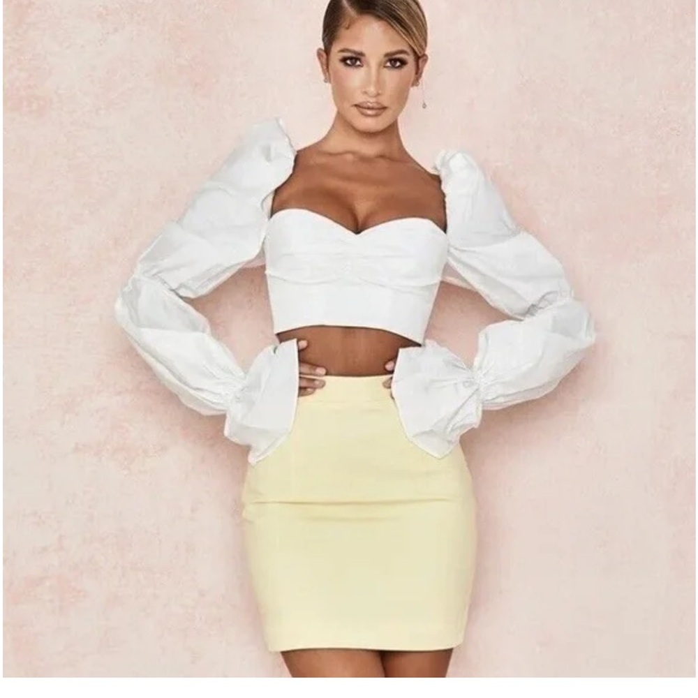 House of CB 'Rosie' White Balloon Sleeve Corset Top